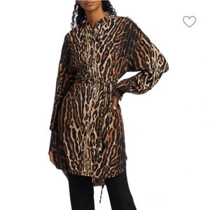 Proenza Schouler leopard print crepe de chine shirt dress